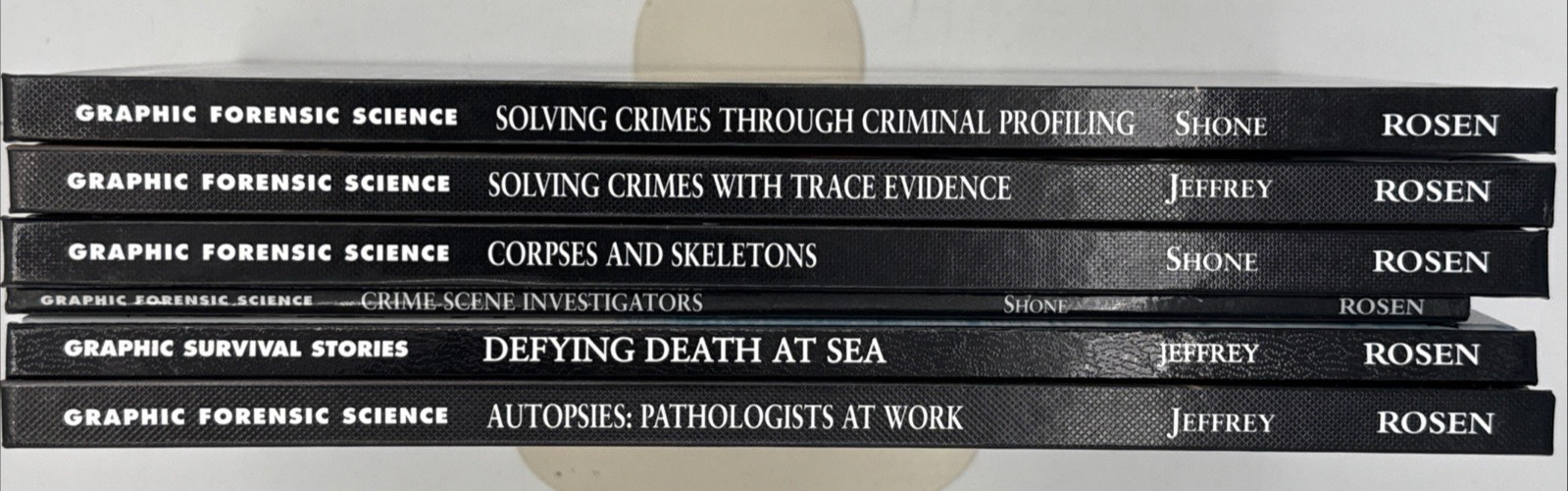 6 Graphic Forensic Science Books, Varied Titles, HC Books, B177