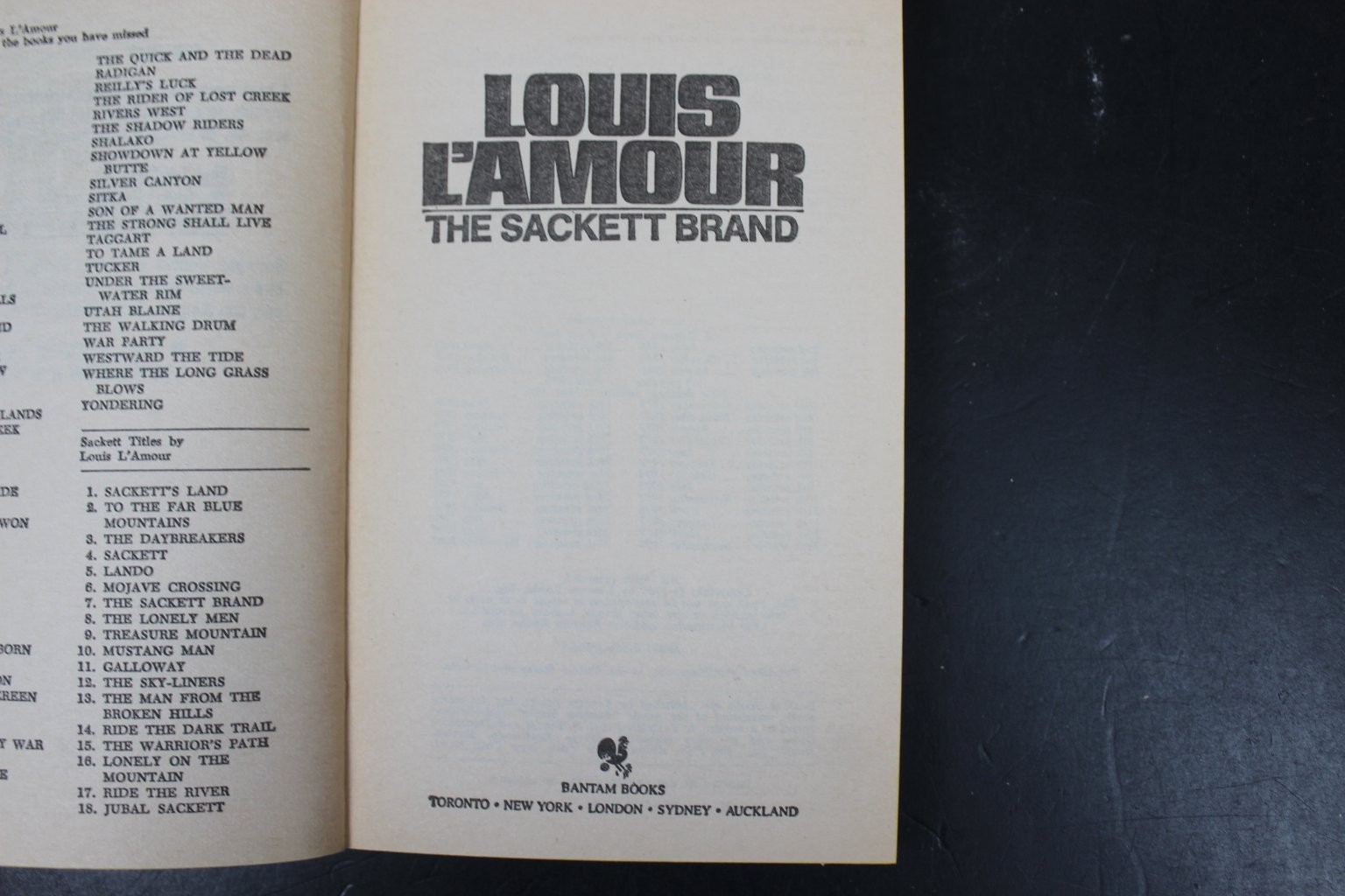 The Sackett Brand Louis L’Amour 1985 Paperback Western The Sacketts Bantam Books