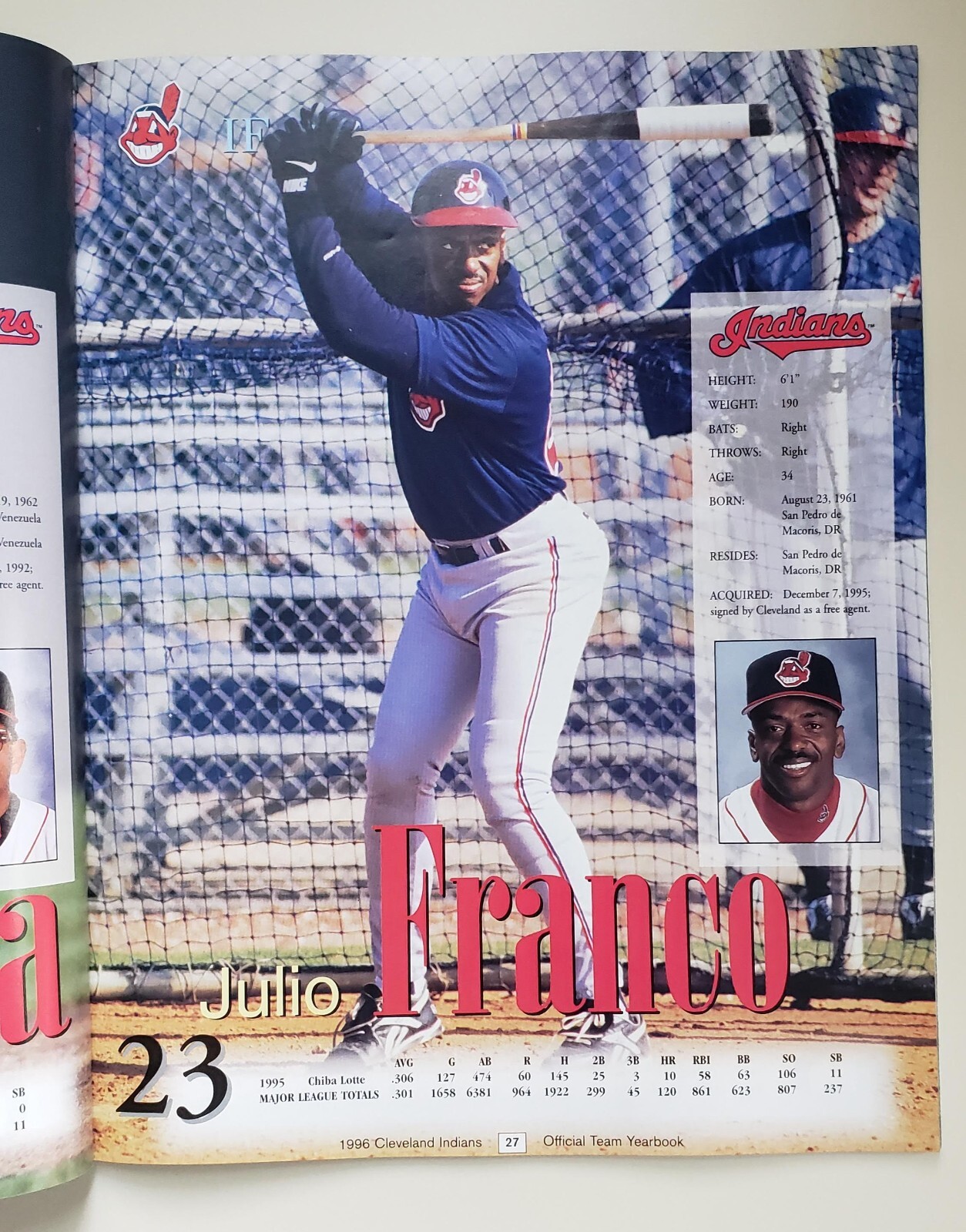 1996 Cleveland Indians (Guardians) Yearbook MLB Jacobs Field 72+ Pages MINT/NEW
