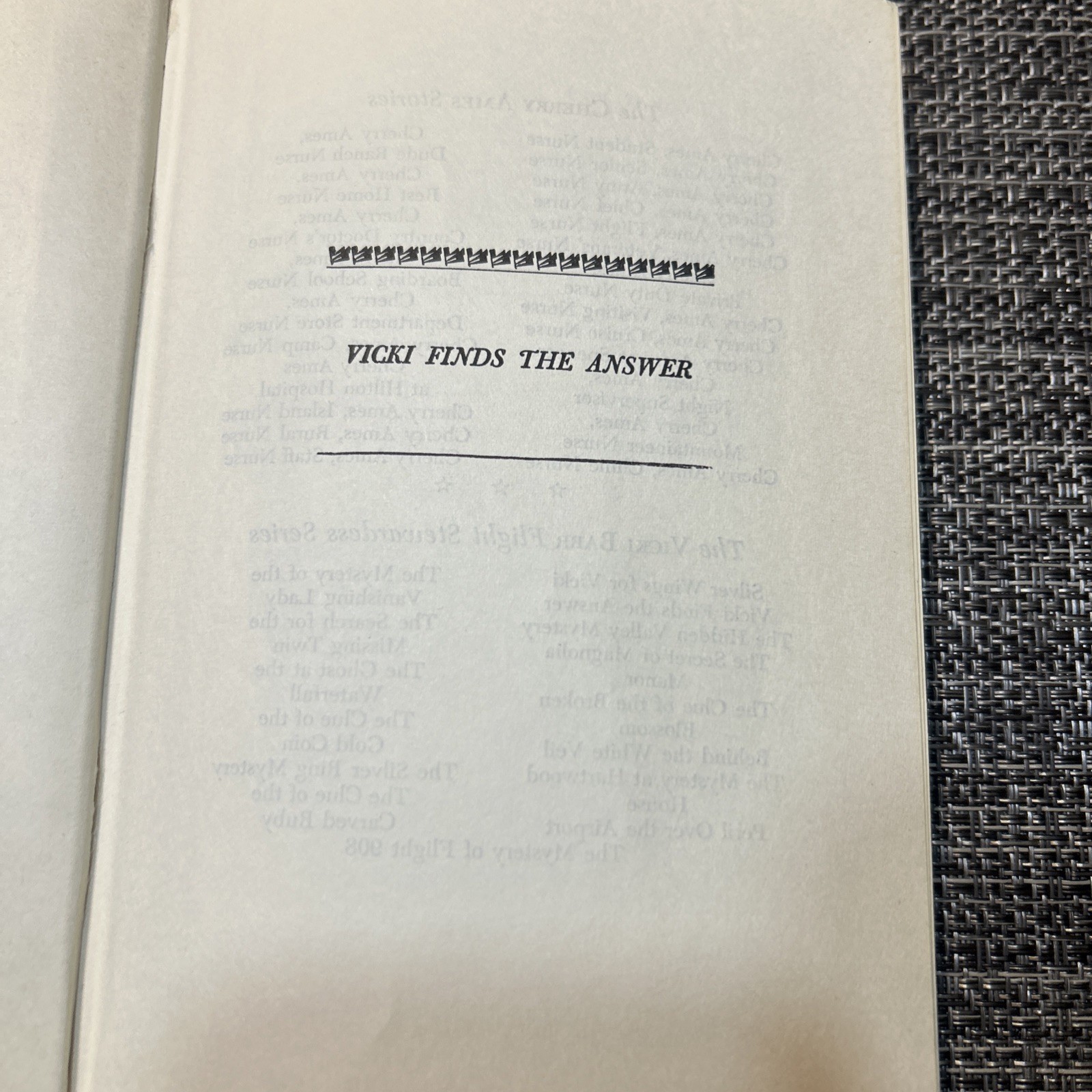 Vicki Finds the Answer Hardcover Book Helen Wells Flight Stewardess Series 1947
