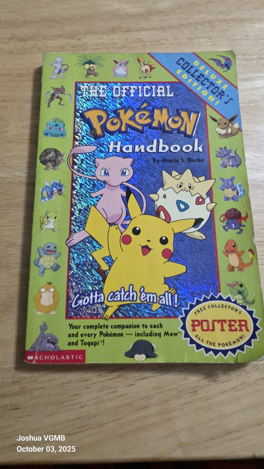 Official Pokemon Handbook by Maria S. Barbo (1999, Trade Paperback) (No Poster)