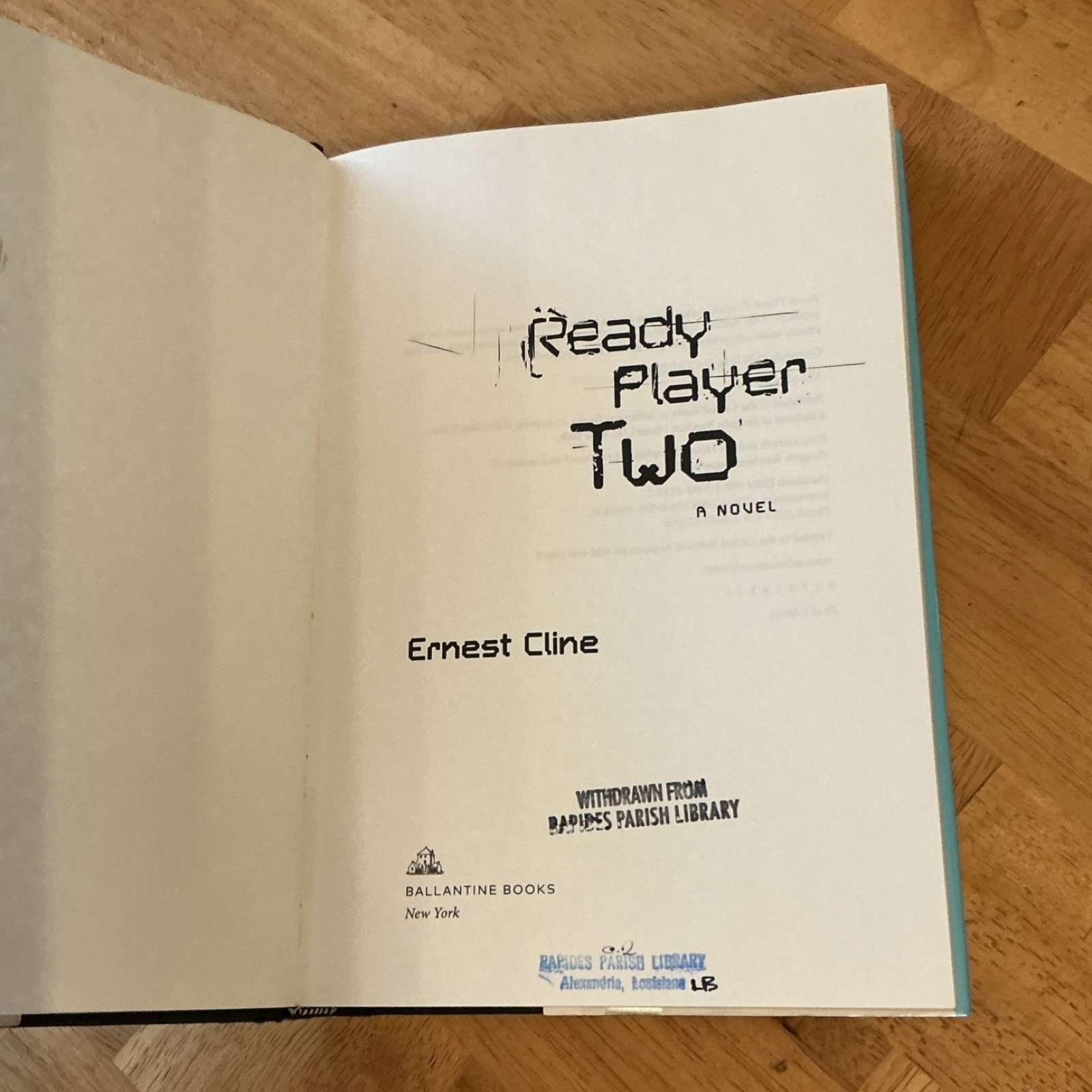 Ernest Cline Ready Player Two Ballantine Books 2020 HC/DJ library copy