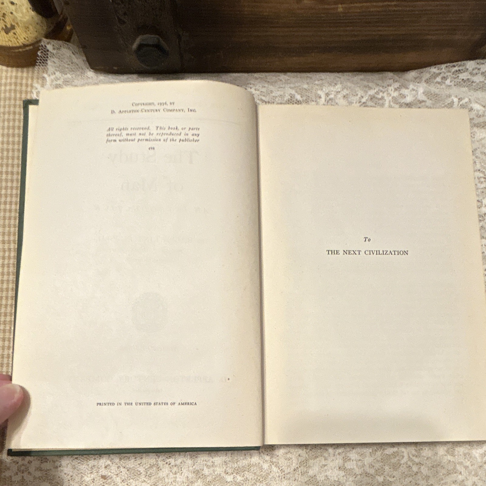 The Study of Man Ralph Linton HC Student Edition 1936 D. Appleton-Century