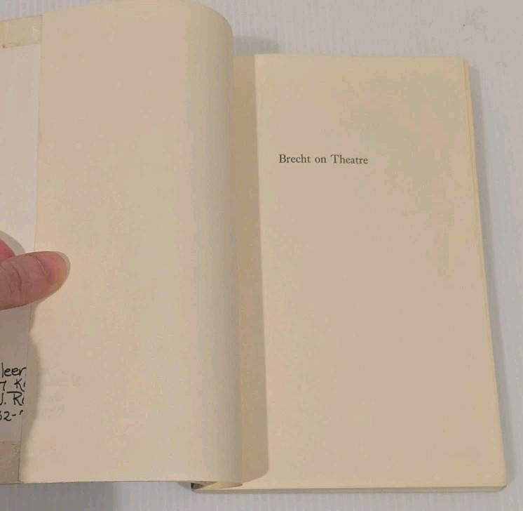 RARE Brecht on Theatre, John Willett 1964 Hill & Wang TRUE 1st Ed Textured Cover