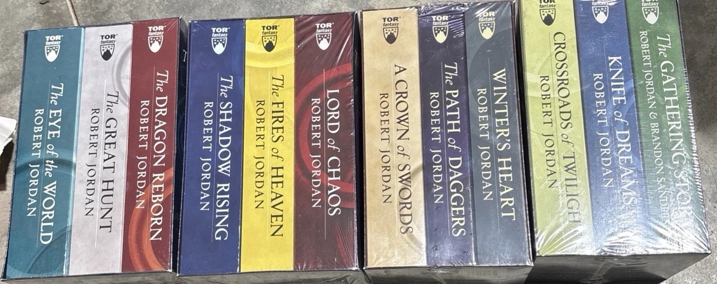The Wheel of Time Robert Jordan Complete Set PB Books 1-15 – 5 Sealed Box Sets