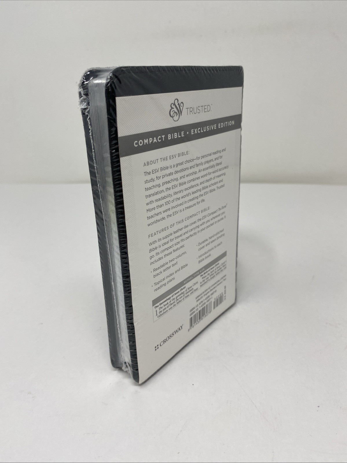 ESV Compact Bible Charcoal Crown Imitation Leather by Crossway NEW SEALED