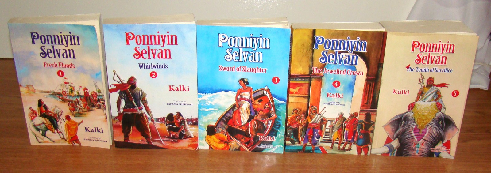 The Ponniyin Selvan Paperback Series 1-5 by Kalki, English Translated Versions