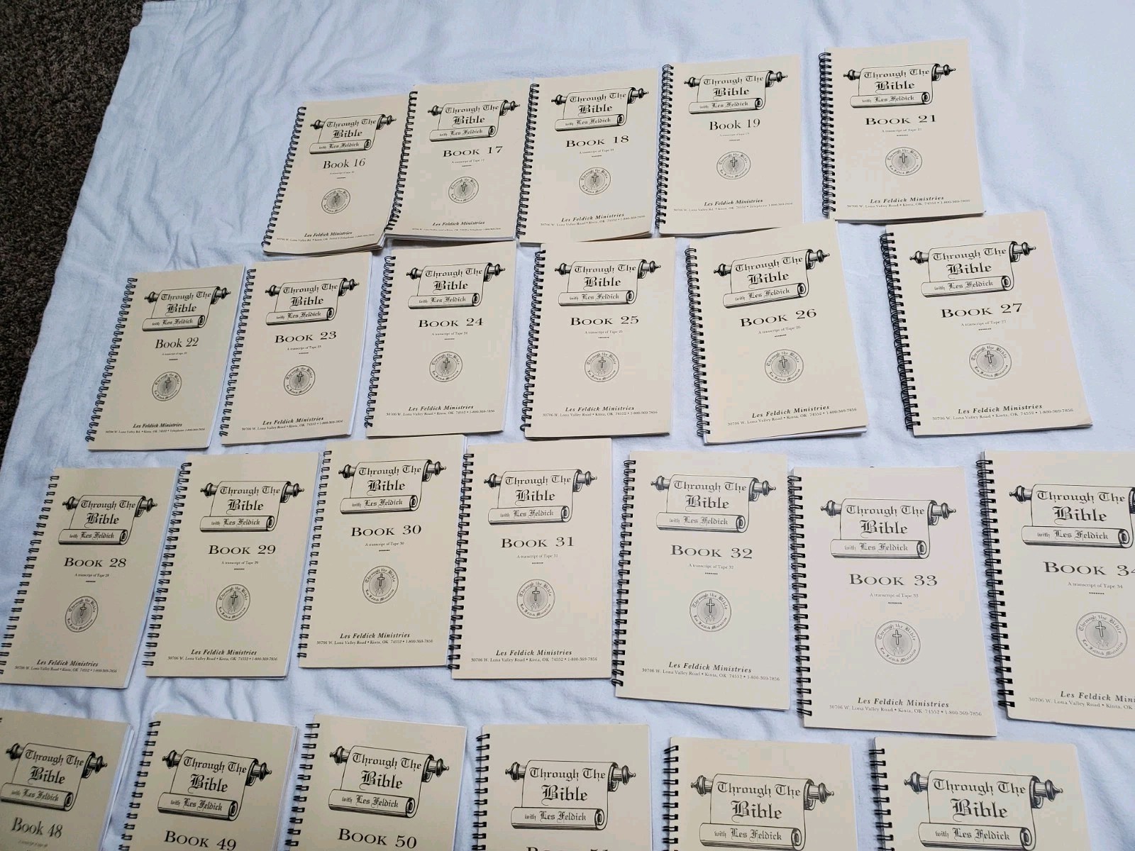 Through The BIBLE Les Feldick Mixed Book Lot Of 37 Study Set Spiral Bound