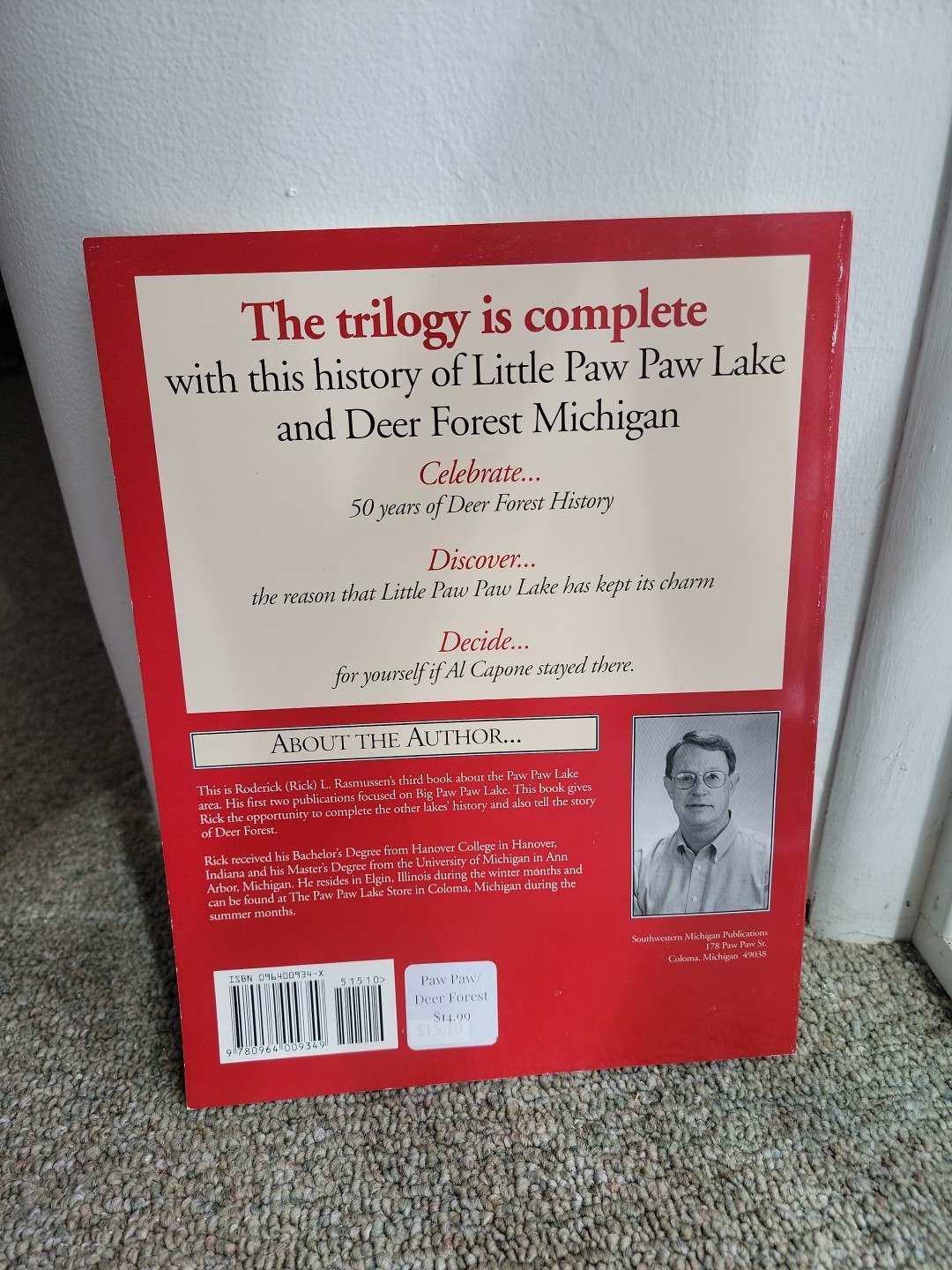 A History Of Little Paw Paw Lake And Deer Forest Michigan R.L. Rasmussen NEW SC