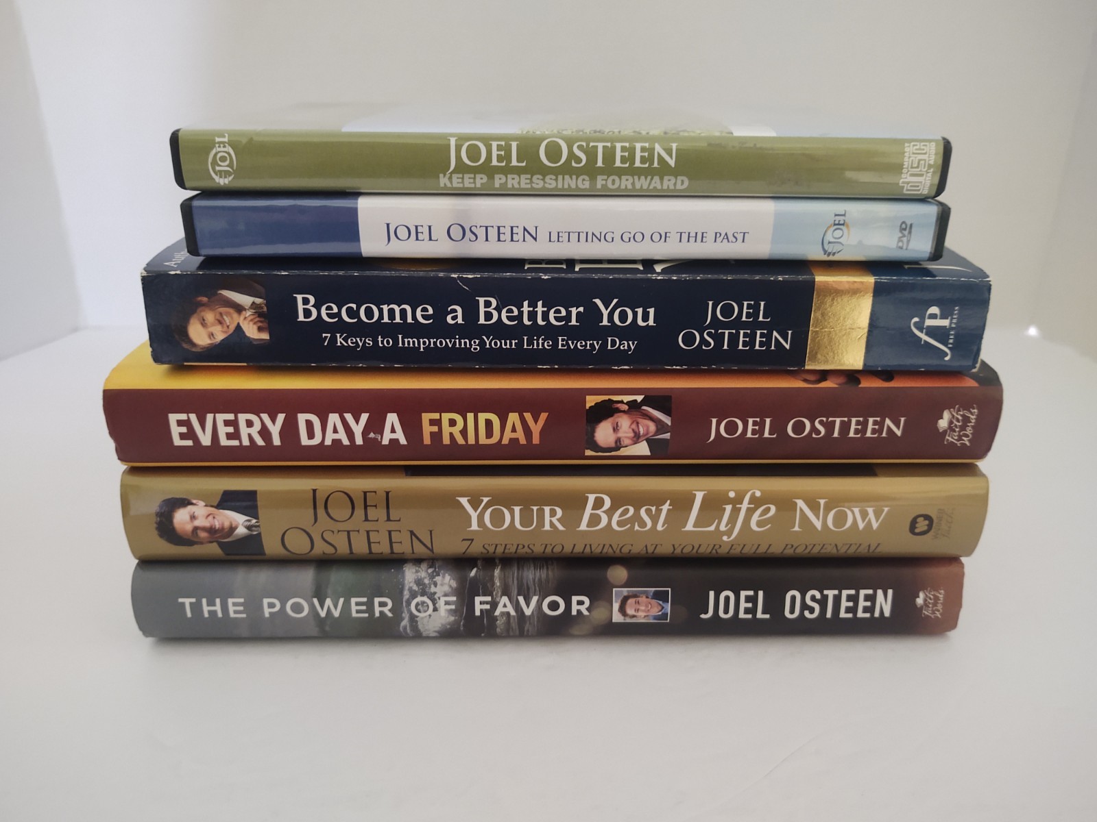 Lot Of 4 Joel Osteen Books 2 DVDs Christian Religious Faith Motivational Bundle