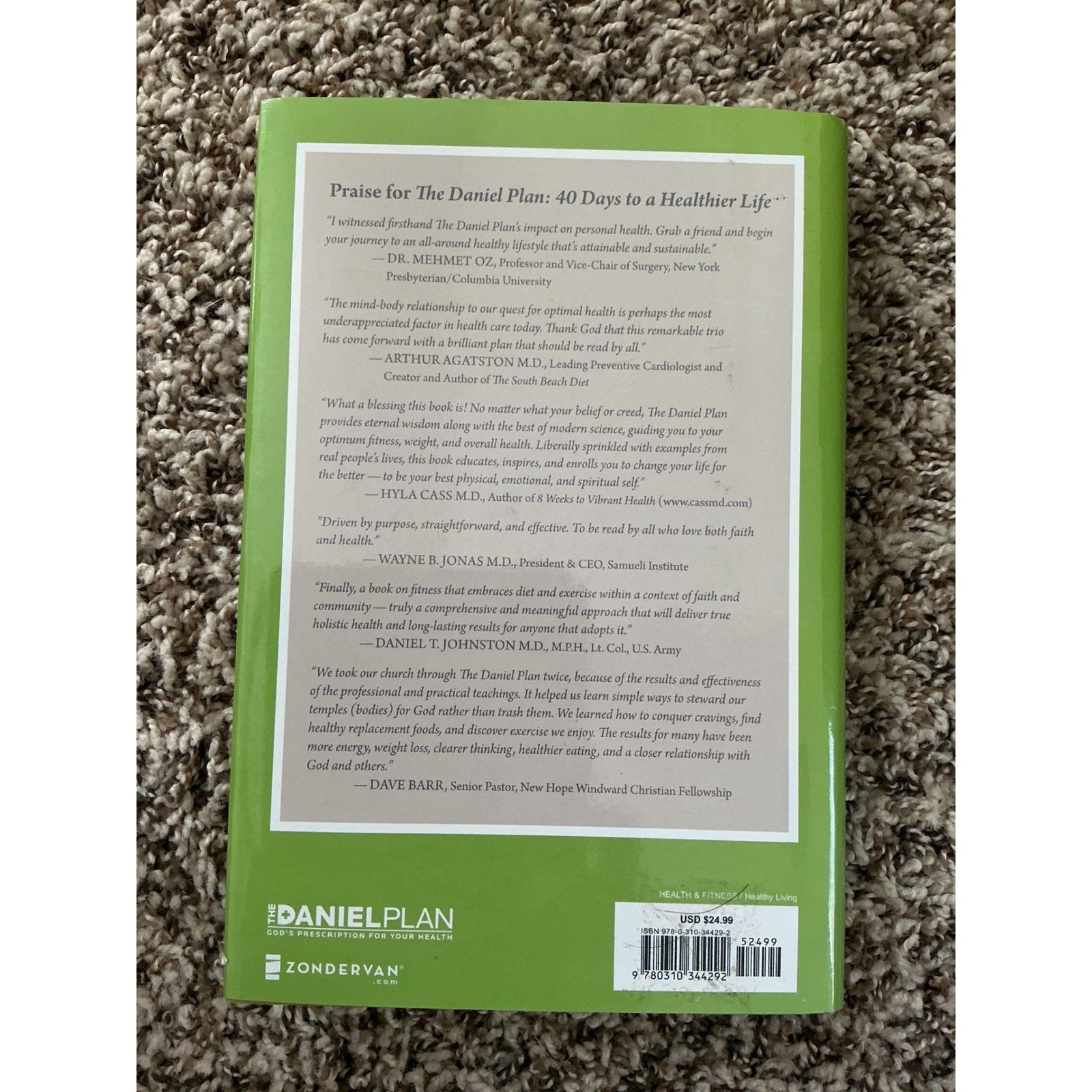 The Daniel Plan 40 Days to a Healthier Life Rick Warren Amen Hyman Hardback Book
