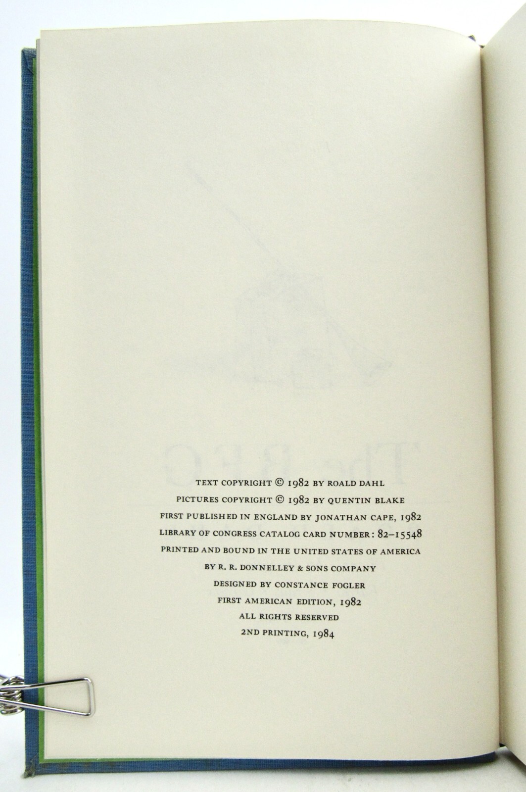 THE BFG Roald Dahl Farrar Straus Giroux 1984 2nd ptg HBDJ VGC original text L2