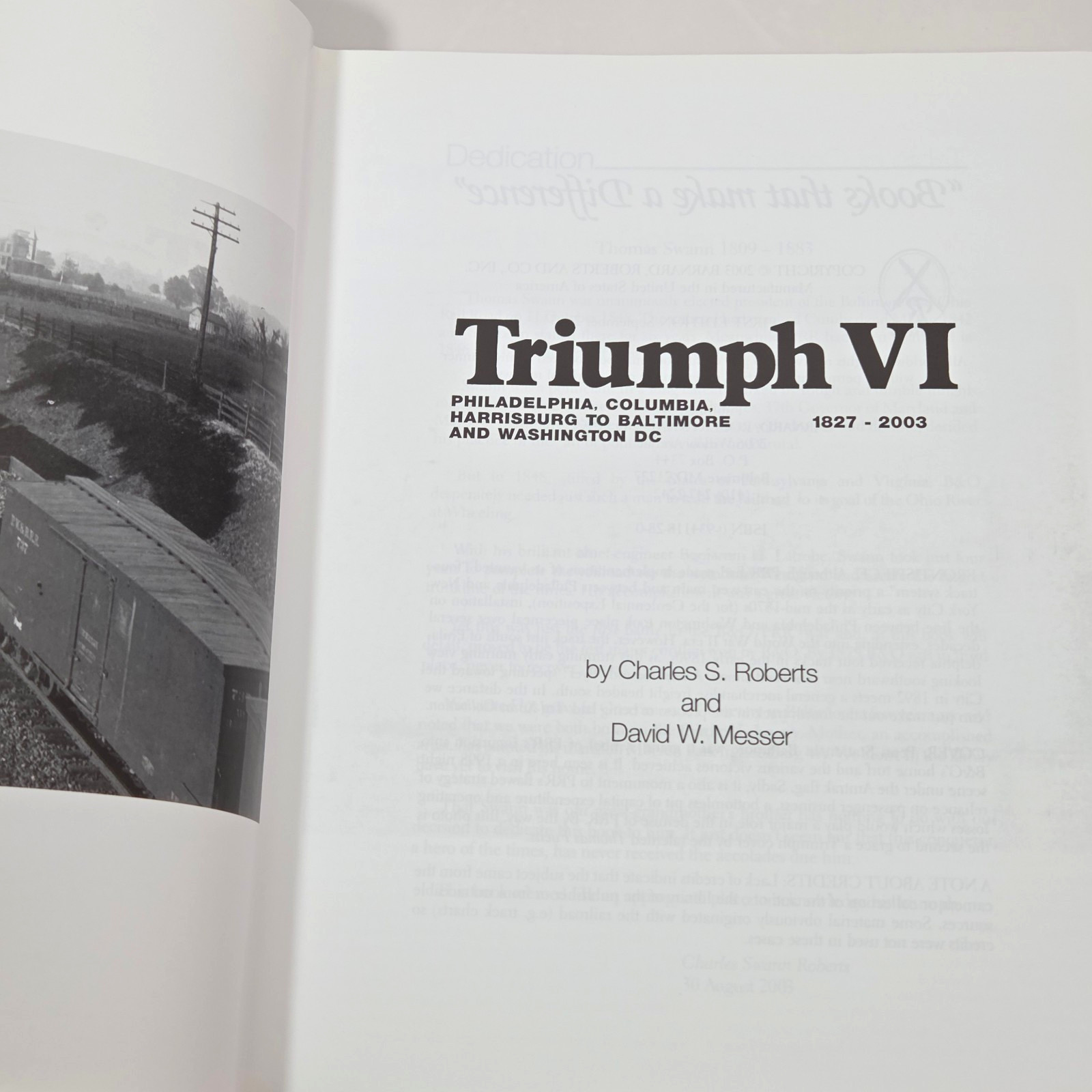 Triumph VI Philadelphia Columbia Harrisburg Baltimore DC 1827-2003 HC Illus 2003