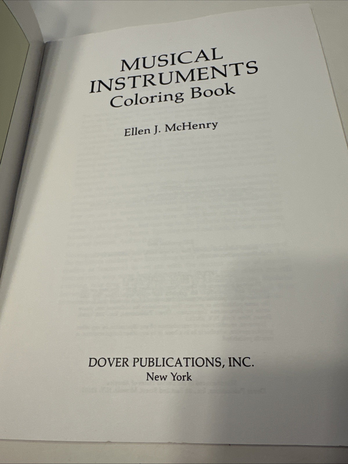 Dover Coloring Book Musical Instruments Ellen J. McHenry Paperback