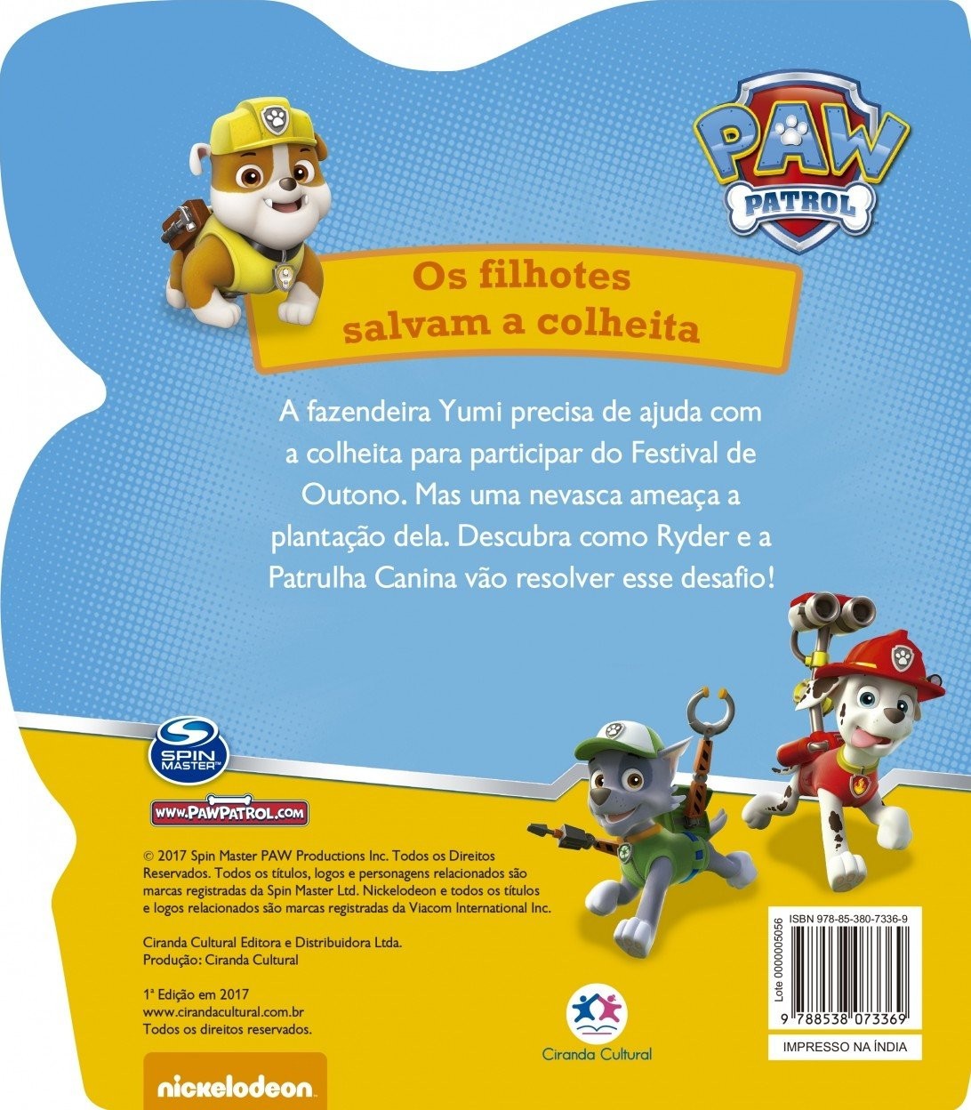 Livro Cartonado: Patrulha Canina: Os Filhotes Salvam a Colheita Ciranda Cultural
