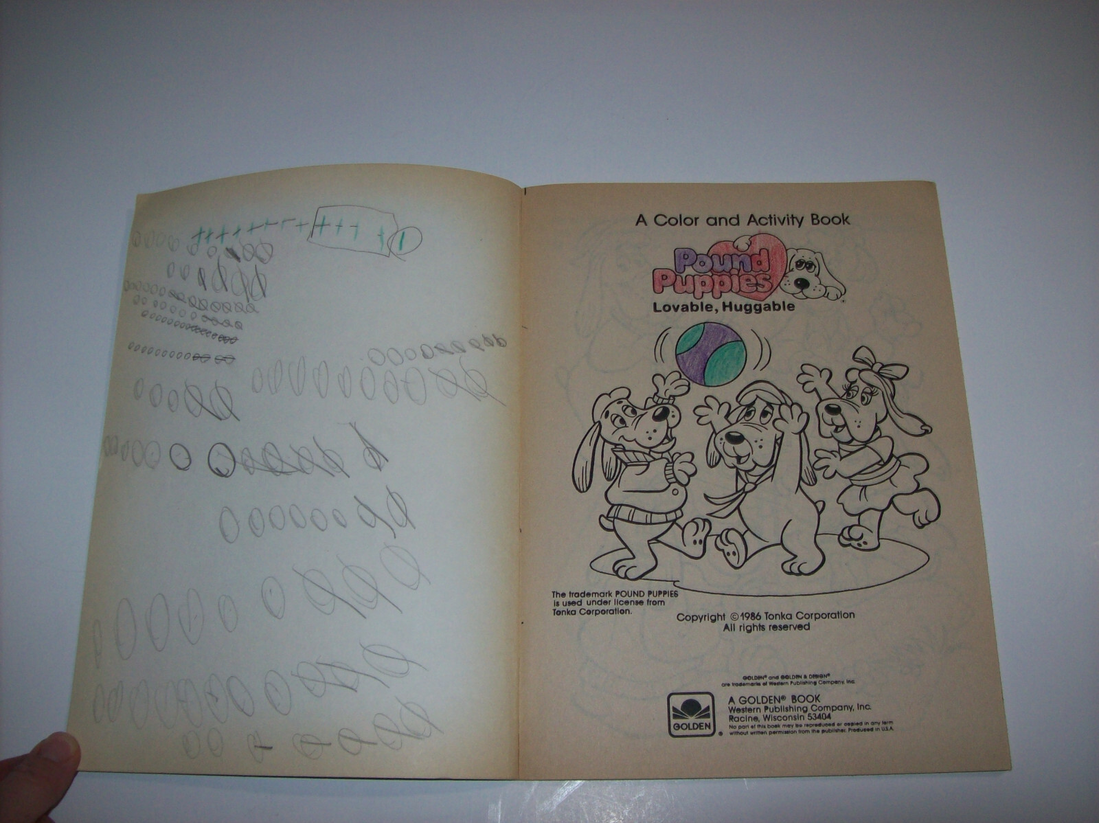 Lot of Vintage 1980s Coloring Books: HUGGA BUNCH, Pound Puppies, Flower Kids