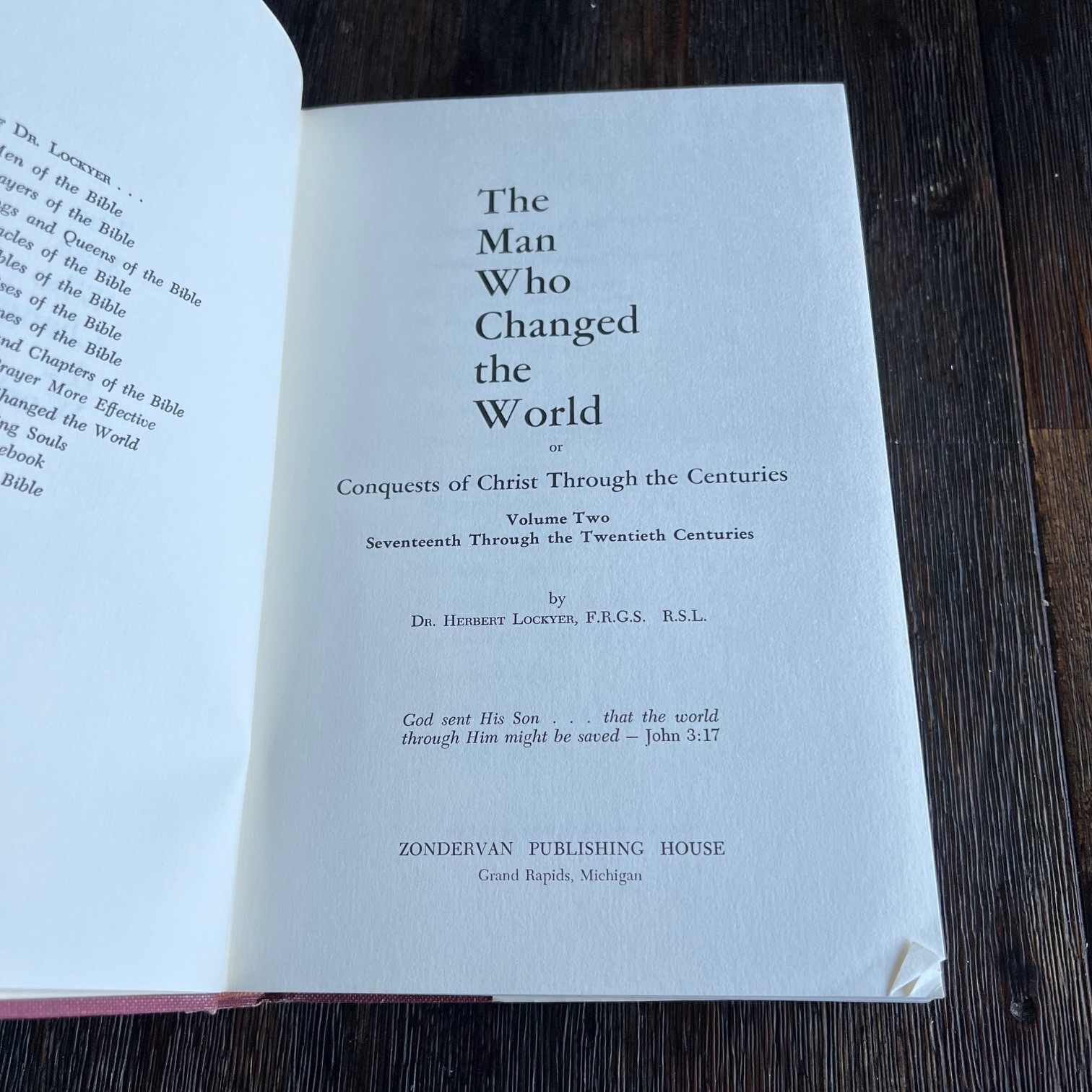 The Man Who Changed the World Herbert Lockyer 2 Volume Set VTG Hardcover 1966
