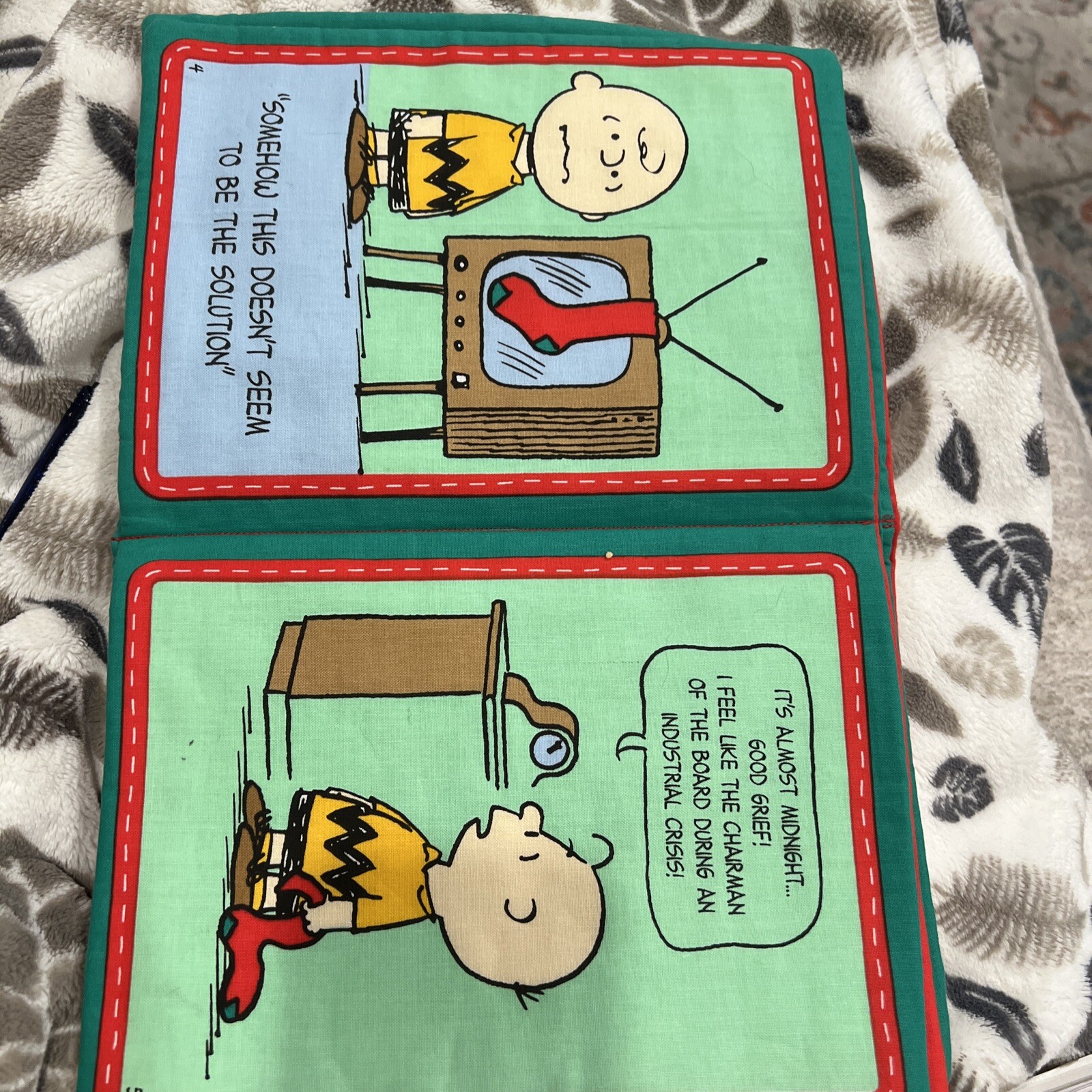 Charlie Brown’s Christmas Stocking Child’s Cloth Book 10.5”x 7” x 1”