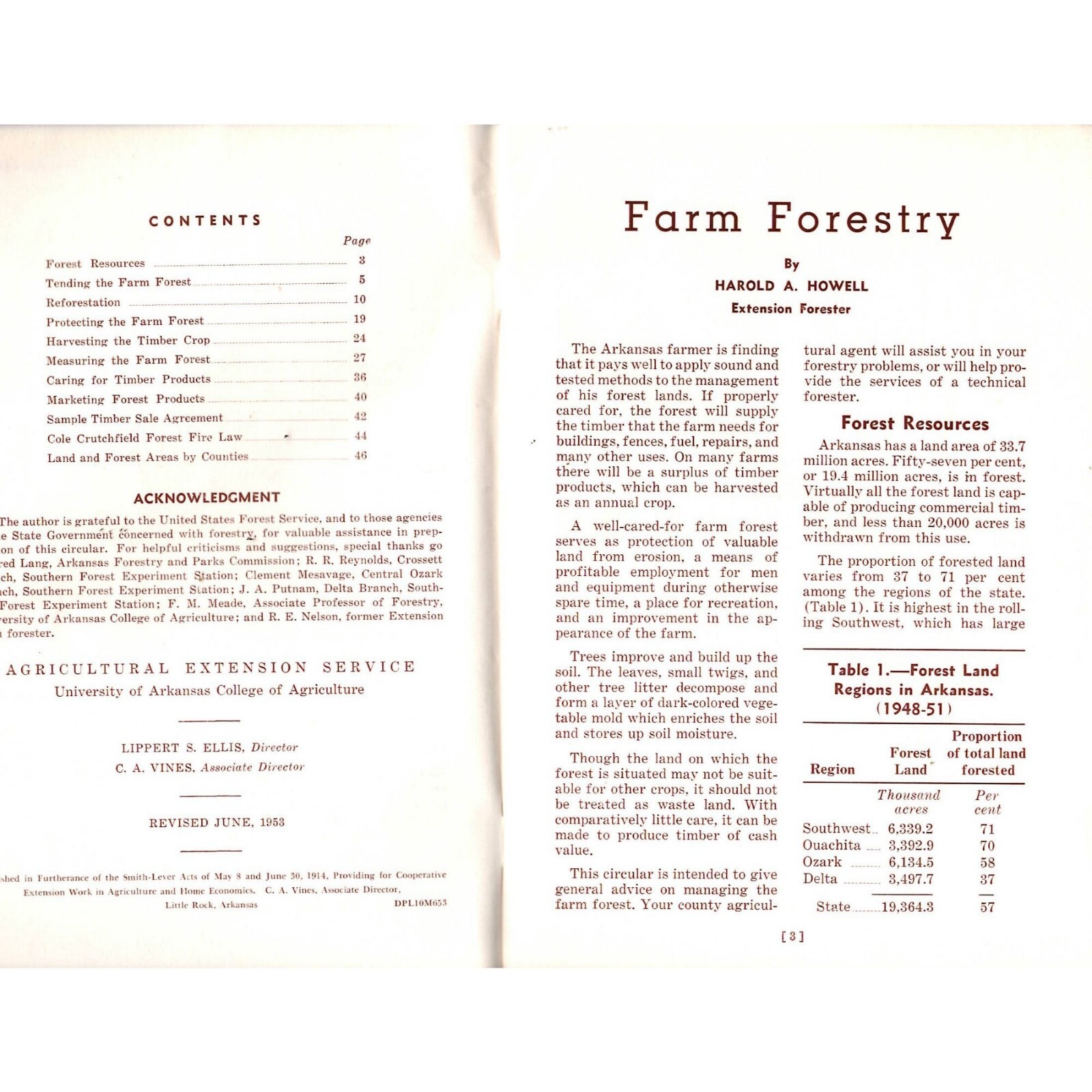 Farm Forestry Extension Service Circular 459 1953 Paperback