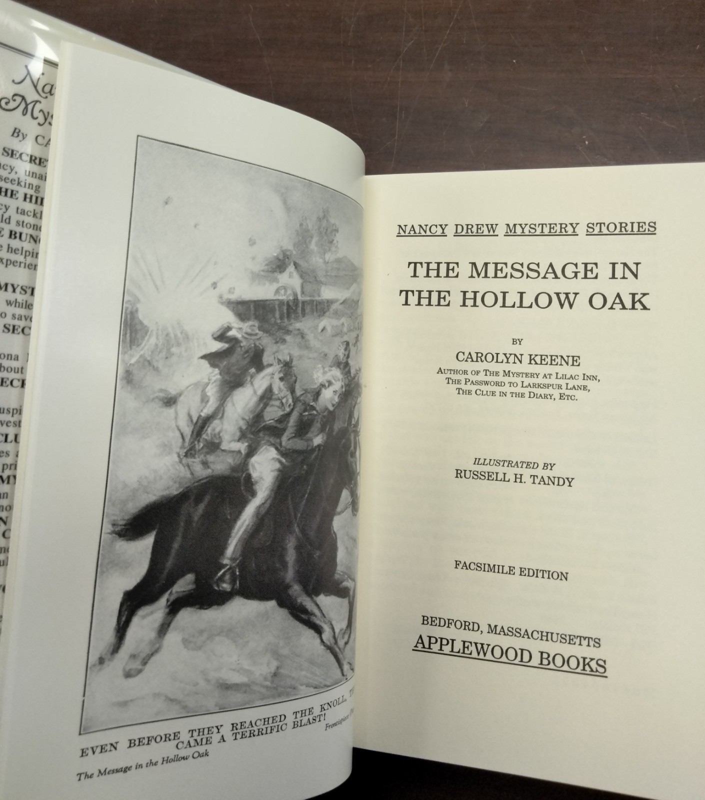Applewood Books Nancy Drew #12 Message in the Hollow Oak 1st Print hcdj Keene