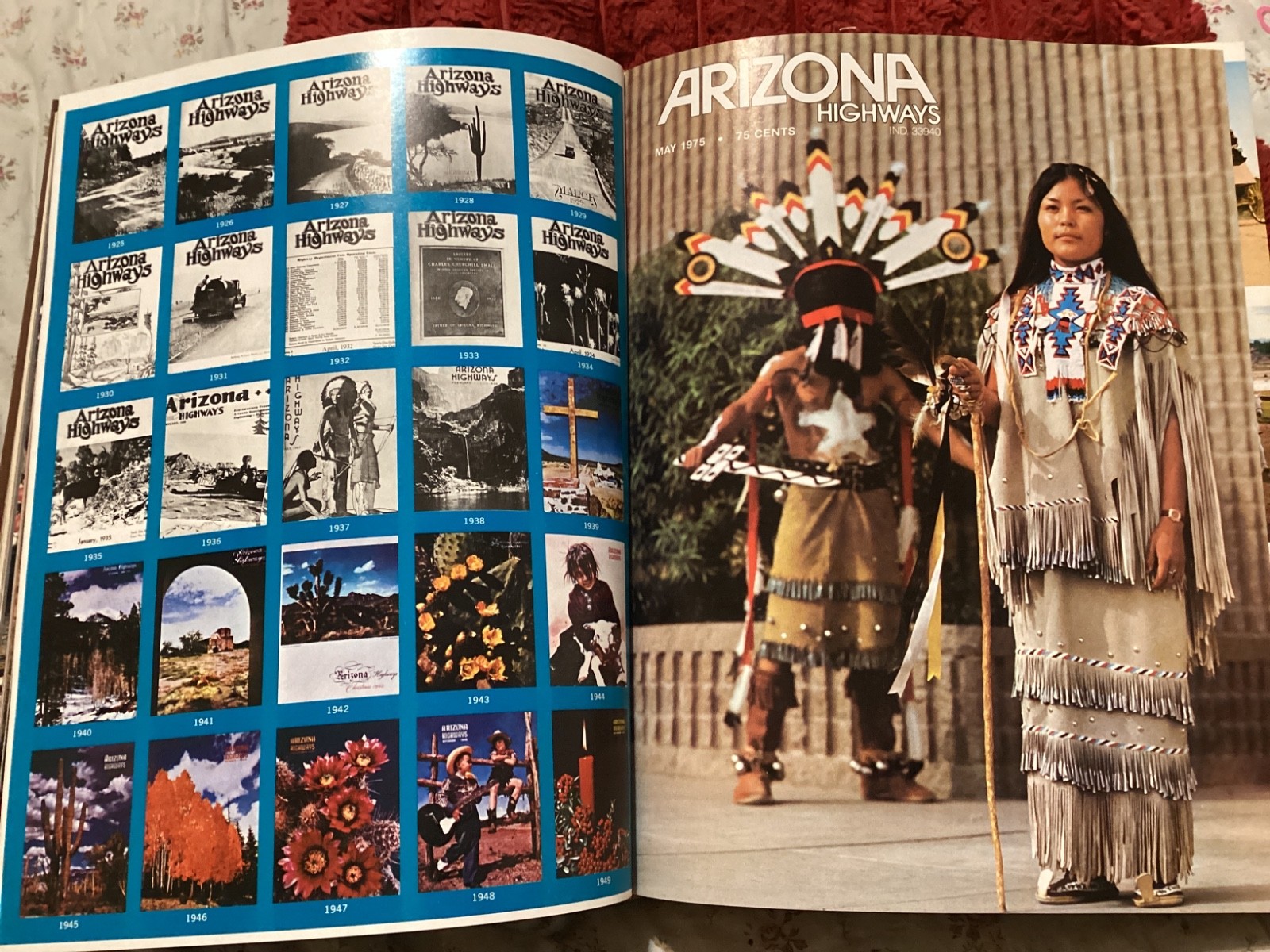 ARIZONA HIGHWAYS 1975 BOUND FULL YEAR, 12 ISSUES, EXC. COND/ FREE POSTAGE!!!!!