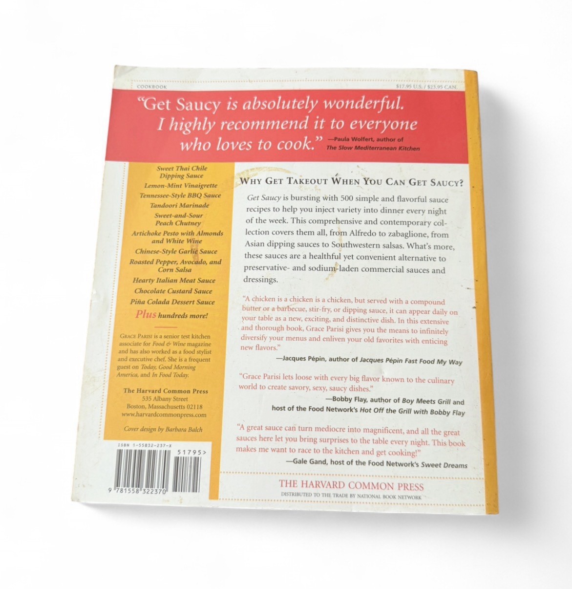 Get Saucy by Grace Parisi, Trade Paperback, 2005, Harvard Common Press