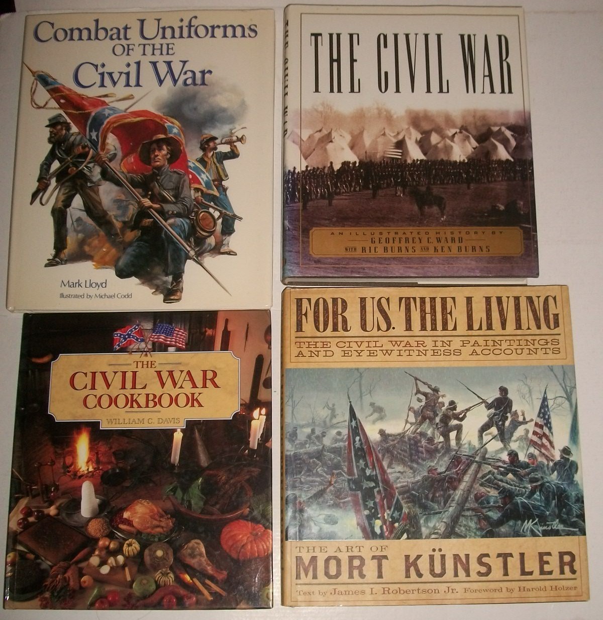 Civil War 1861-1865 lot of 4 hardcovers Uniforms Ken Burns Kunstler art HCDJ EXV