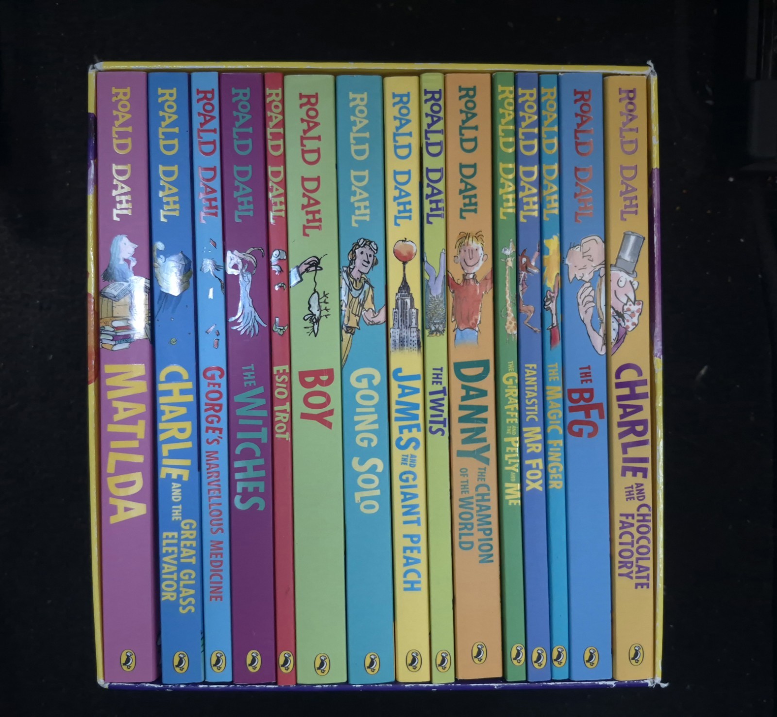 Roald Dahl Collection Box Set 15 Books Paperback Matilda BFG Charlie Factory