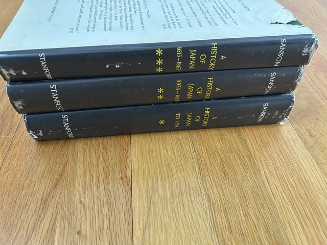 A History of Japan by George Sansom 1960’s 3 Volume Book Set – HARDCOVER – GOOD