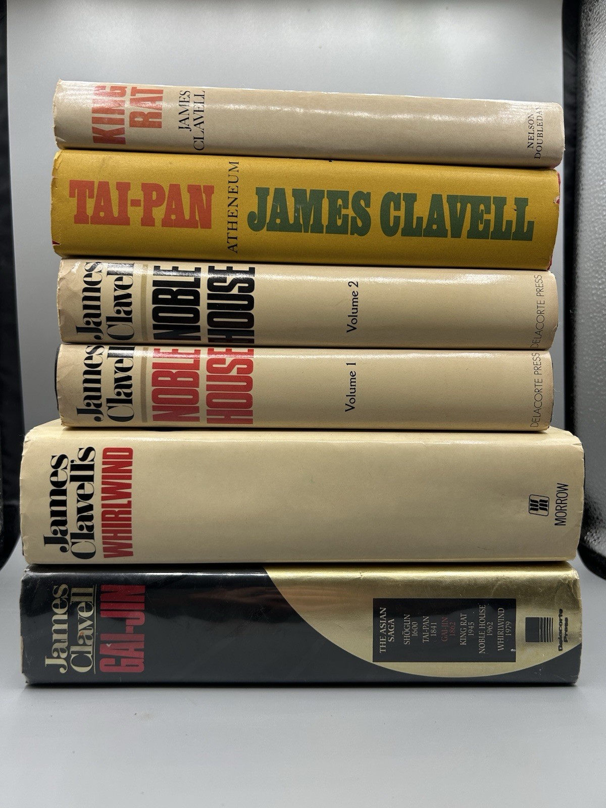 James Clavell Asian Saga Lot of 6 Noble House King Rat Tai Pan Whirlwind – HC