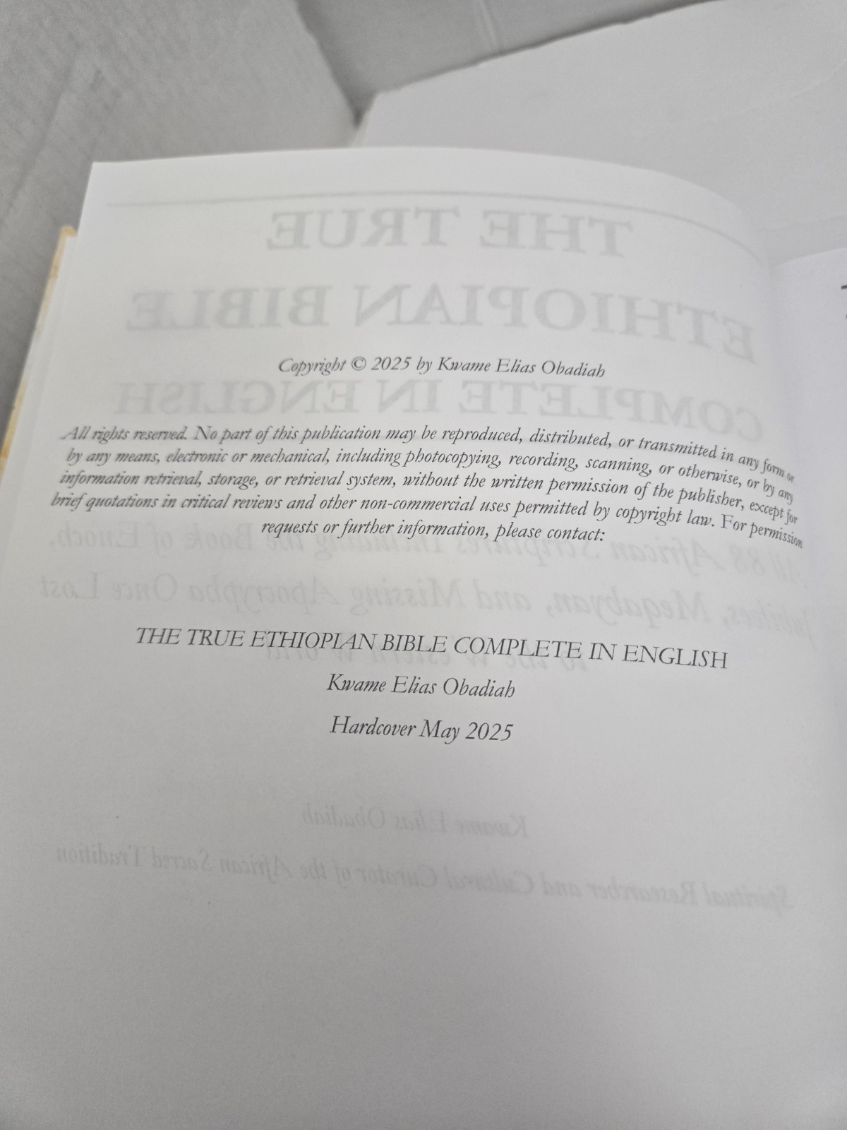The TRUE Ethiopian Bible Hardcover KWAME ELIAS OBADIAH English