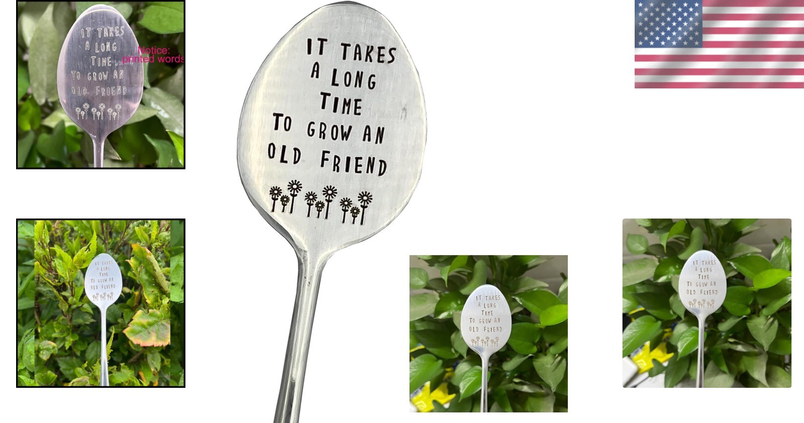 Charming Rectangular Plant Stake – Metal Gardening Gift for Women, 1 Count
