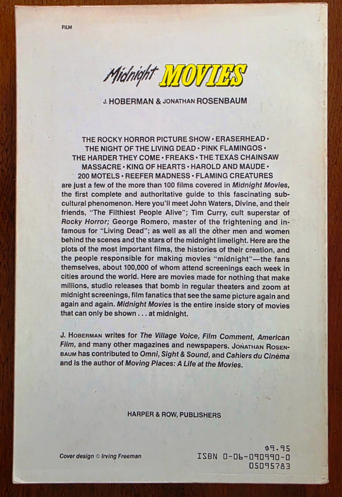 Midnight Movies J. Hoberman & Jonathan Rosenbaum Softbound