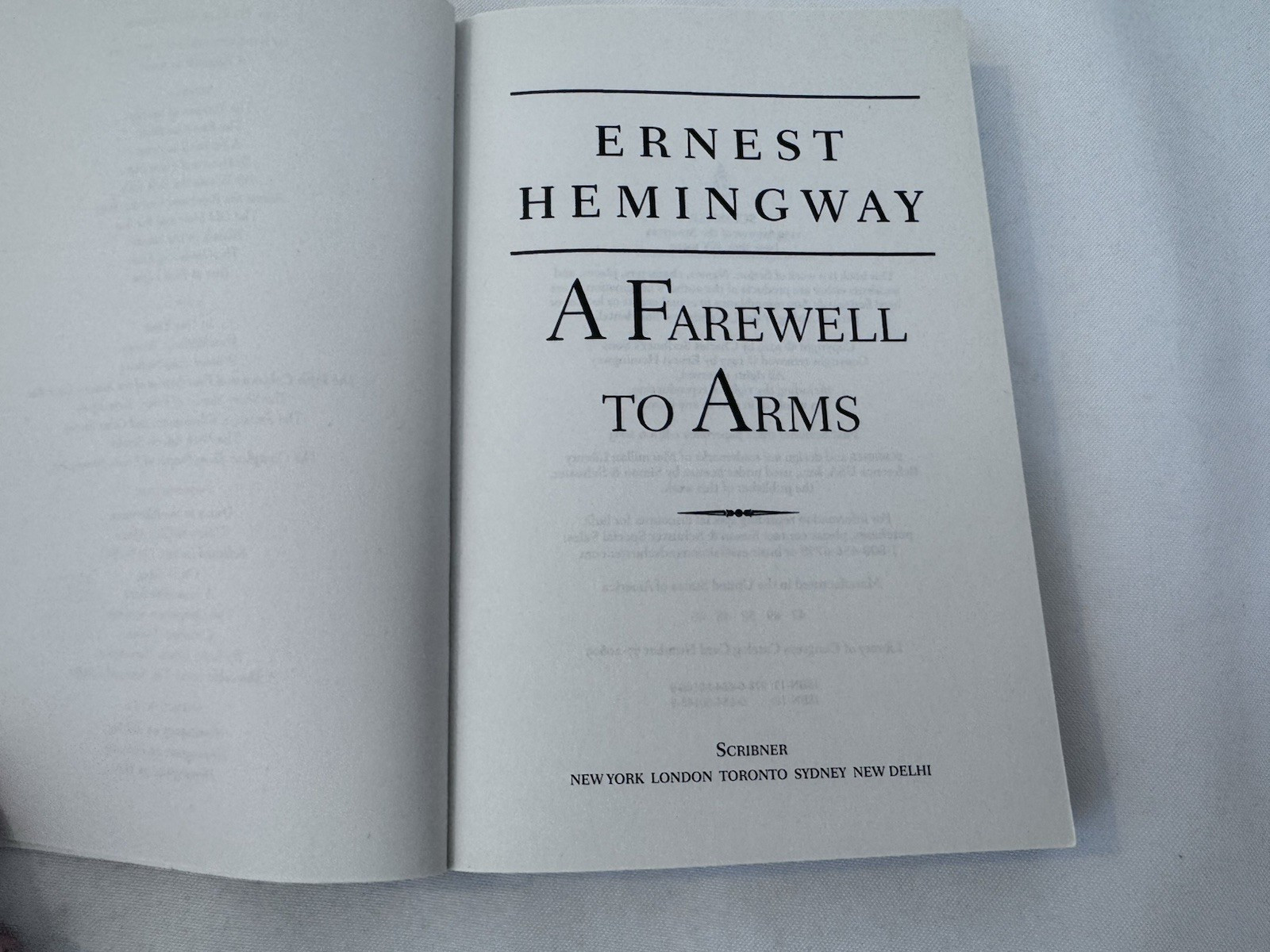 A Farewell to Arms by Ernest Hemingway Trade Paperback A PBS Feature Fast Ship