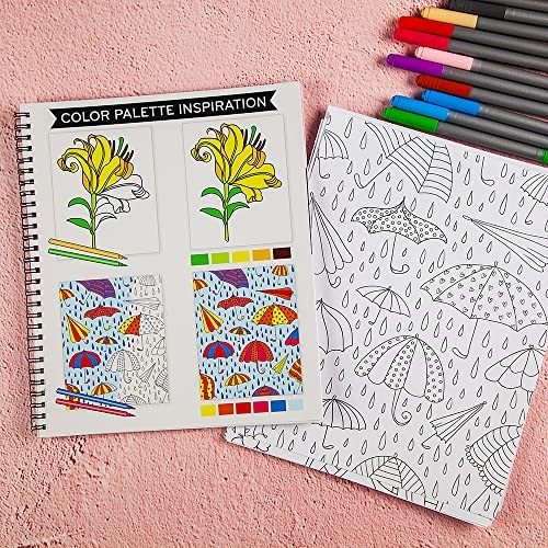 Adult Coloring Book with Cacti Butterflies Flowers and Mandalas for Relaxation