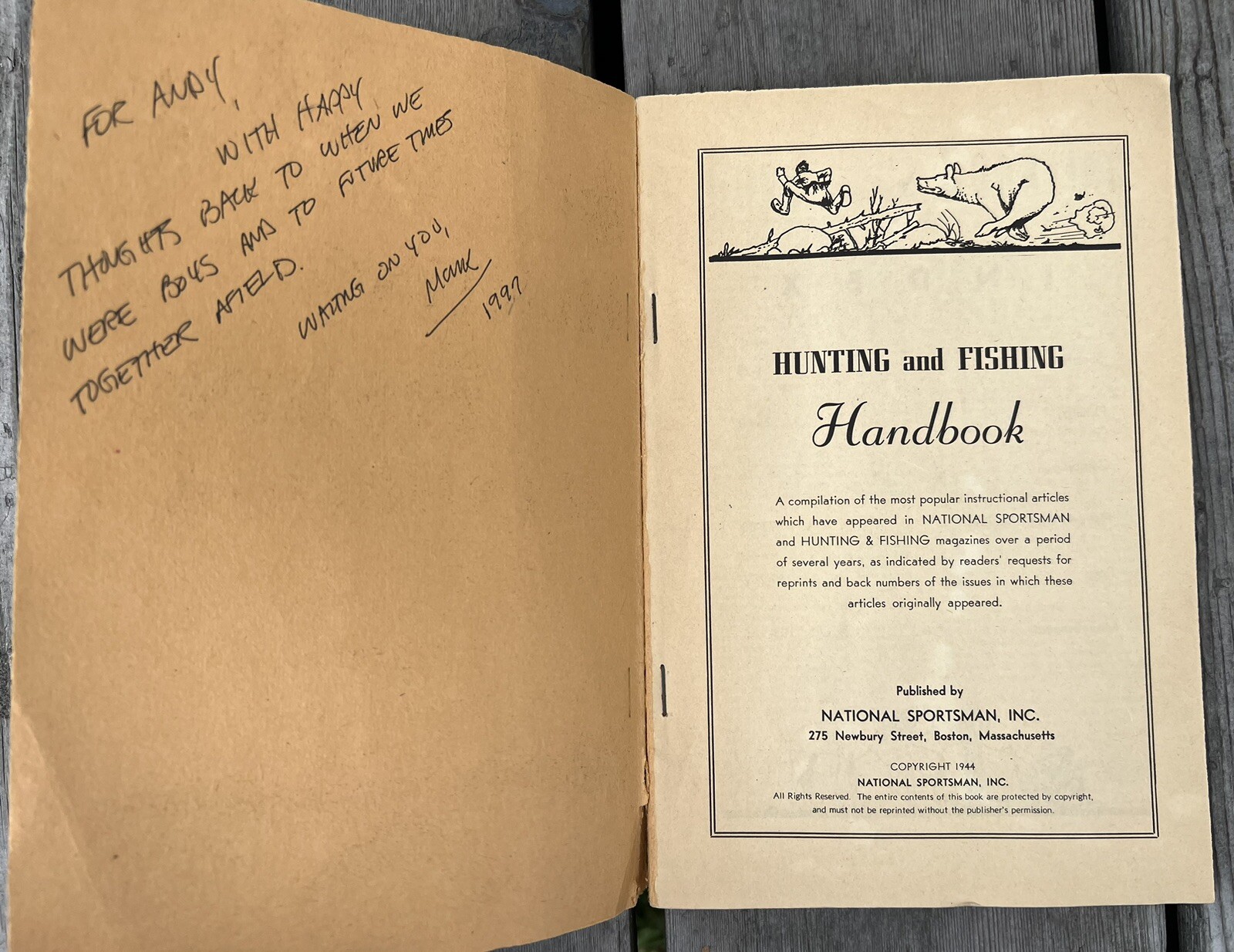 1944 Hunting and Fishing Handbook By National Sportsman Inc 109 Pages