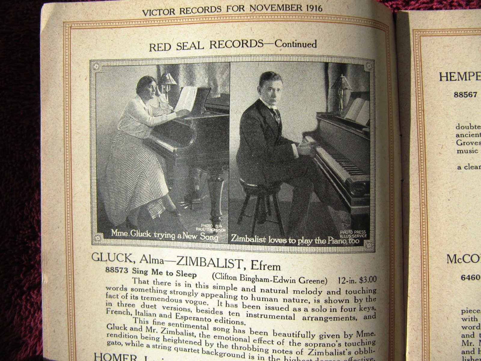 W War I British Bugle Calls New VICTOR RECORDS November 1916 Victrola CATALOG