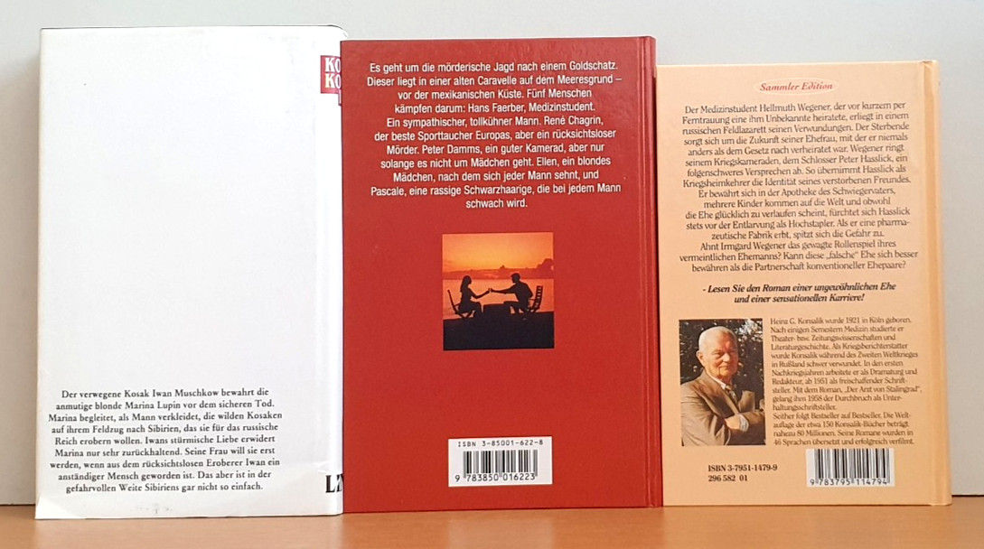 BUCHPAKET+ROMANE+6 BÜCHER+ 6 x HEINZ G. KONSALIK+TB+HC+BUNDLE