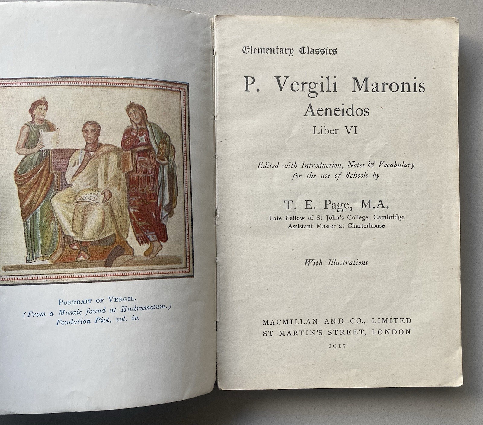 Vergil Aenid VI – T. E. Page – 1917 Latin / English Text PB – Antique Literature