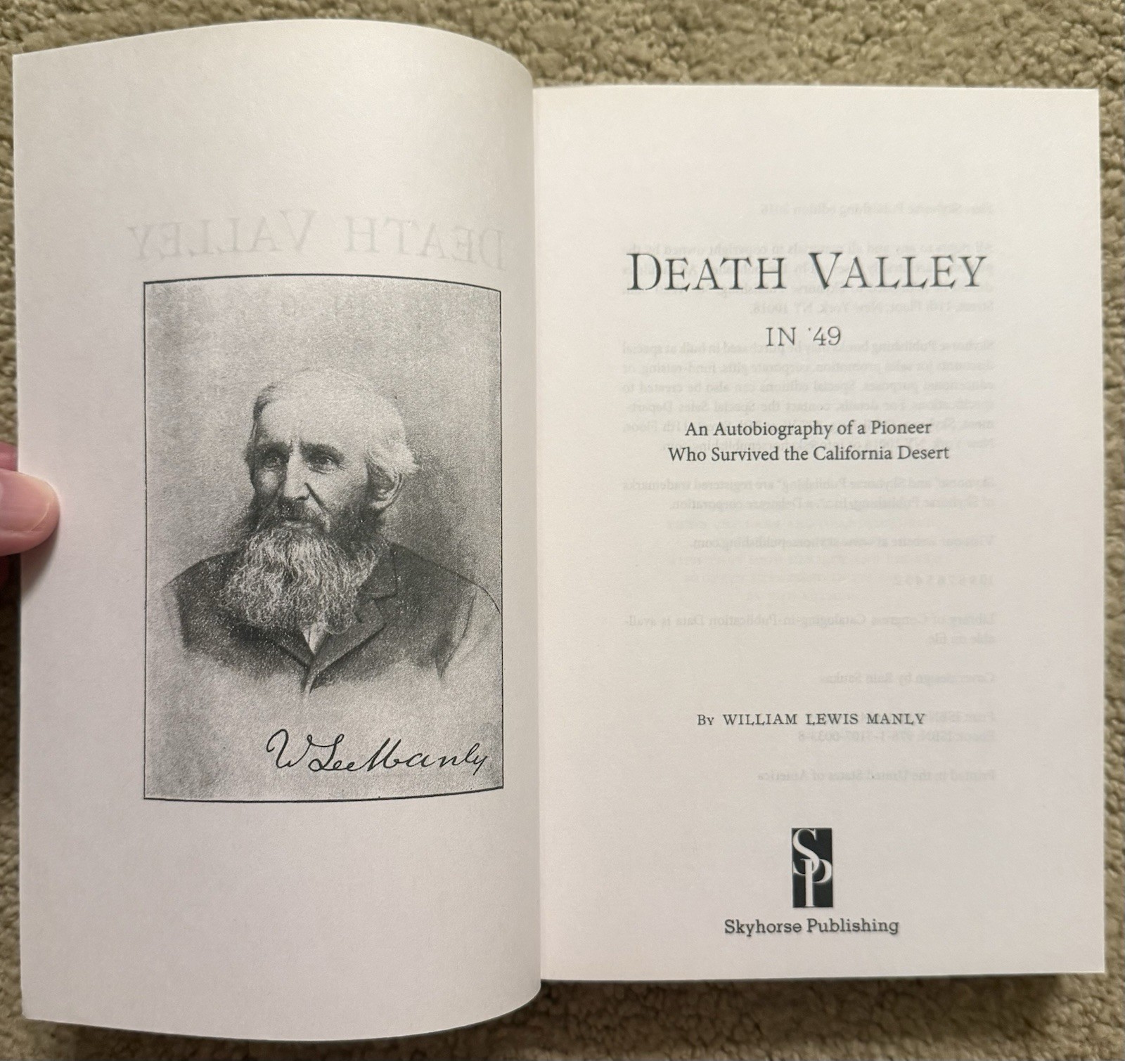 DEATH VALLEY IN ’49: AN AUTOBIOGRAPHY BY WILLIAM LEWIS MANLY 2016 SKYHORSE TPB