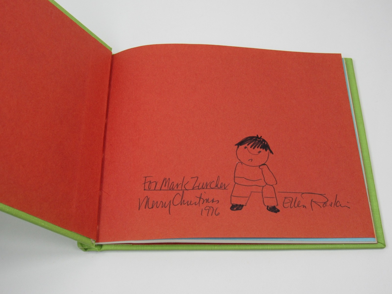 RARE Ellen Raskin Signed with Drawing HC Book Nothing Ever Happens On My Block