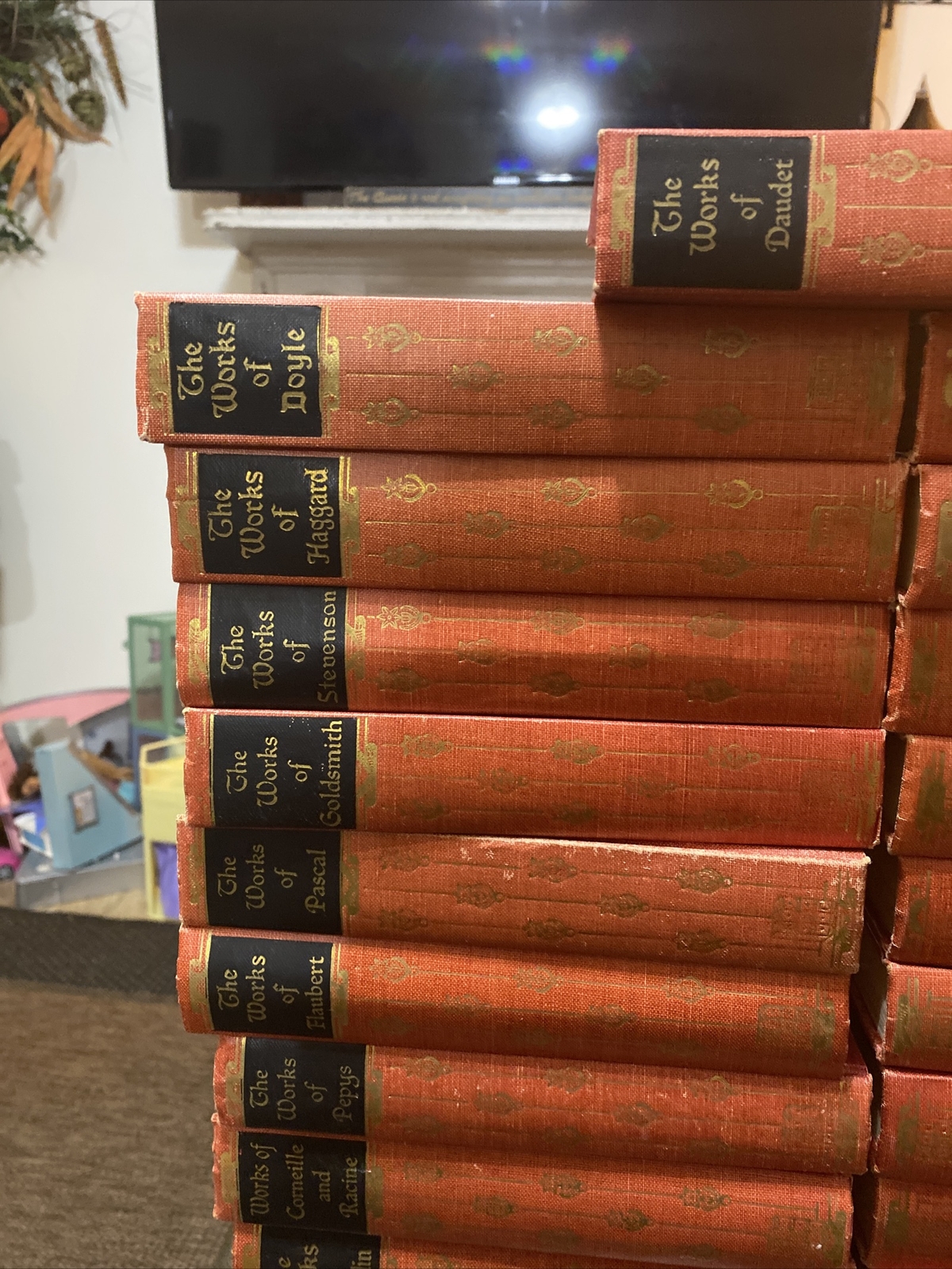 CLASSICS LOT OF 23 “THE WORKS OF“ LACK’s READERS SERVICE CO BOOKS, RED COVER
