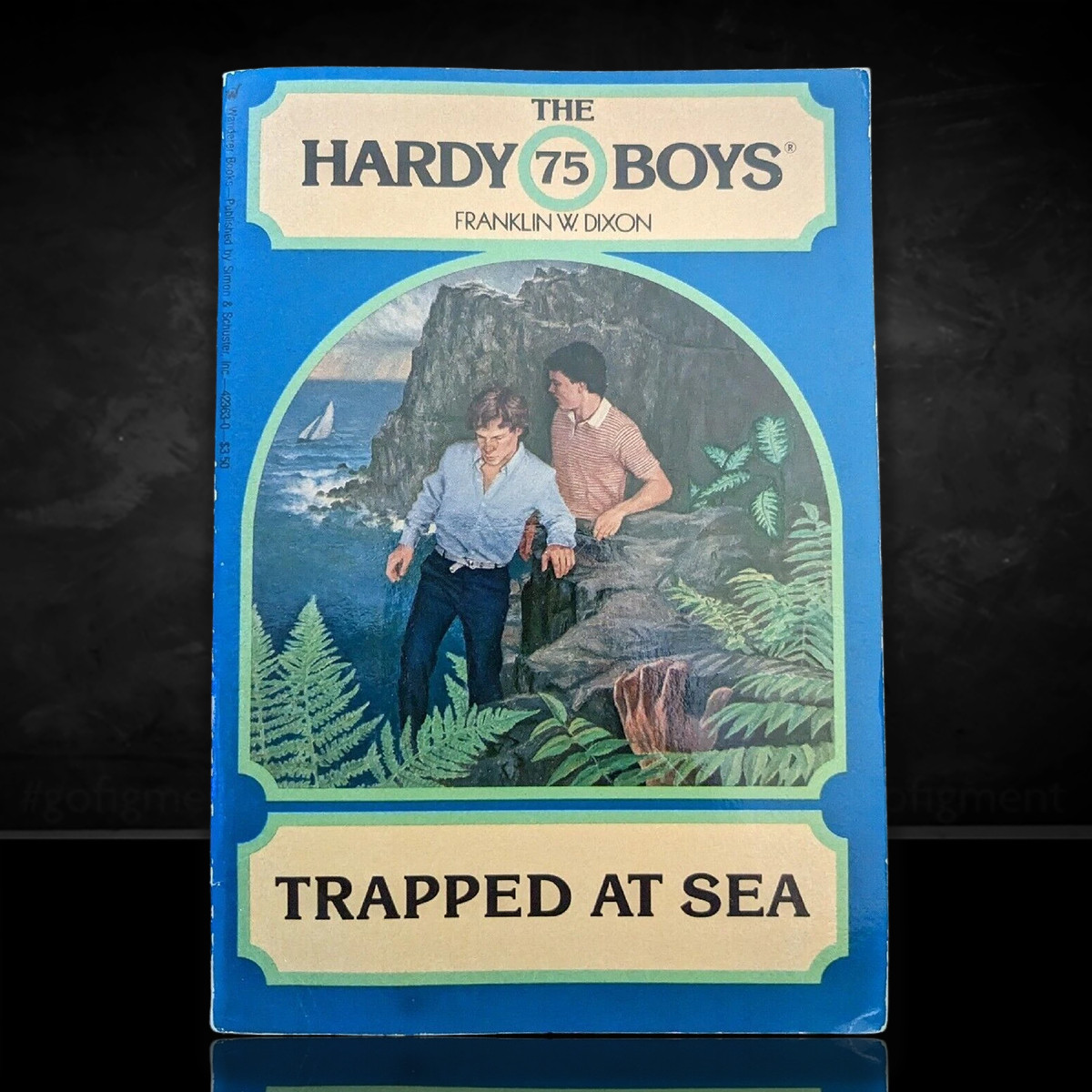 75 Trapped at Sea Hardy Boys Paperback Book 1982 (Round)