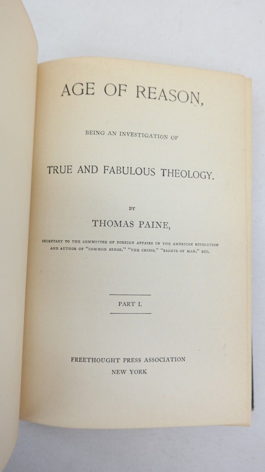 The Age of Reason by Thomas Paine Hardcover SN