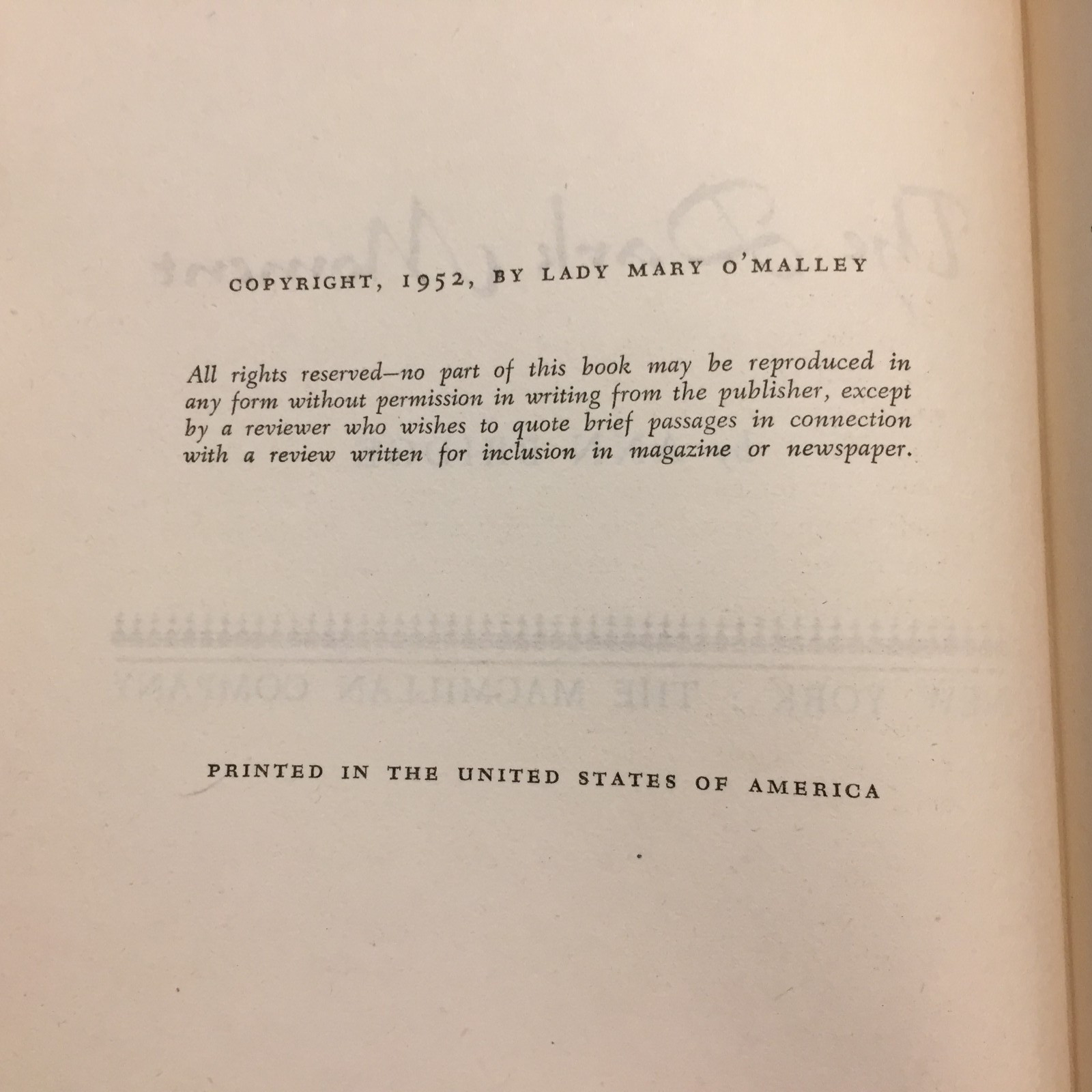 The Dark Moment Ann Bridge 1952 The Macmillan Company National Transformation