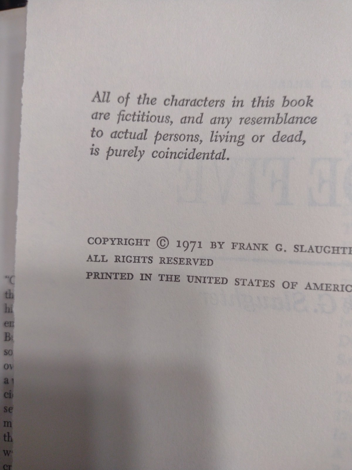 Pair Of Frank G. Slaughter Novels. HC. 1970-1971. Countdown &Code Five.