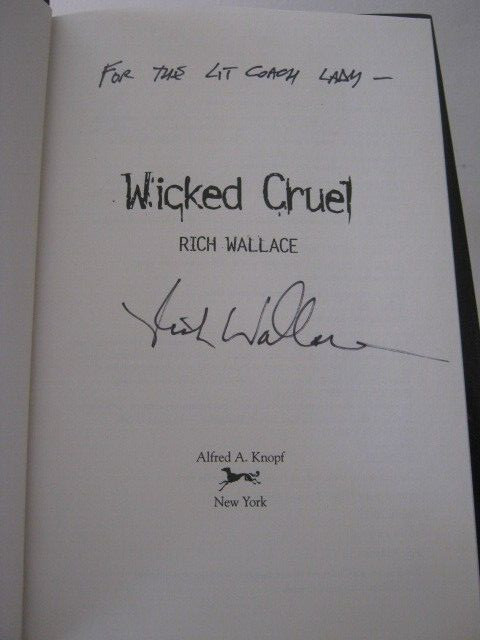 Wicked Cruel by Rich Wallace 2013 Hardcover with Dust Jacket Signed 1st Edition