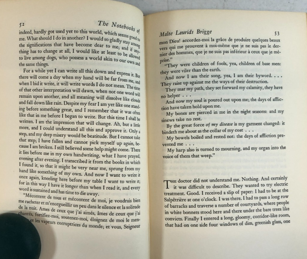 The Notebooks of Malte Laurids Brigge, Rilke, 1949, E-119