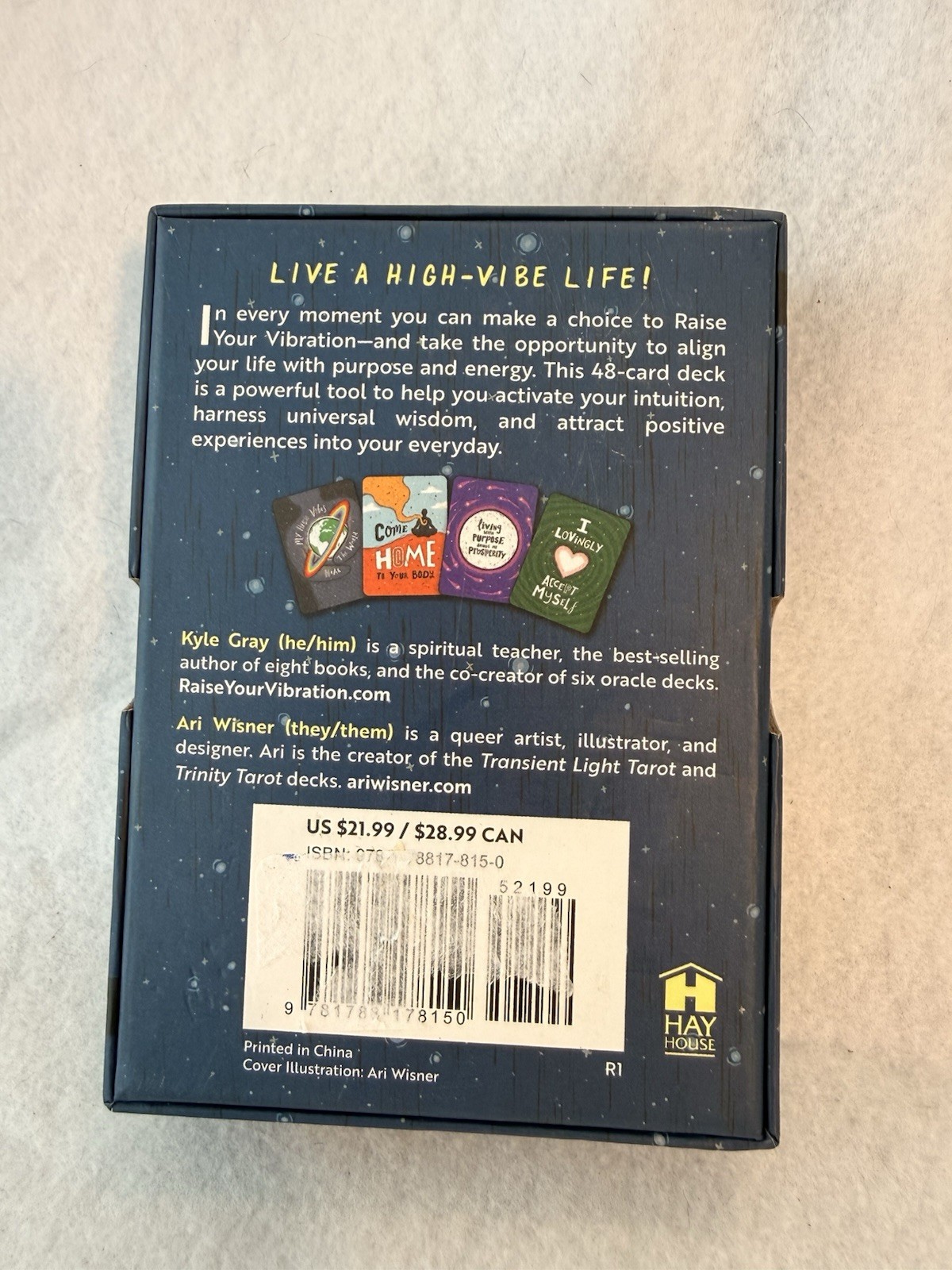 Raise Your Vibration Oracle 48-Card Deck & Guidebook Kyle Gray Ari Wisner