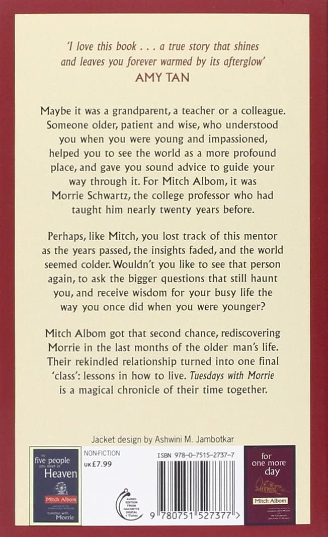 Tuesdays with Morrie: An Old Man, a Young Man By Mitch Albom (Paperback) NEW